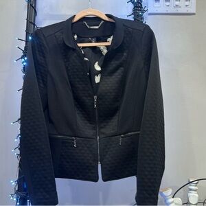 WHBM Sz 12 Black Quilted Blazer